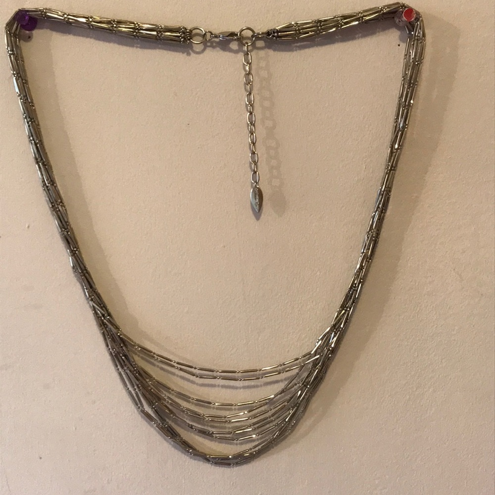 Cold water creek multi strand silver necklace
